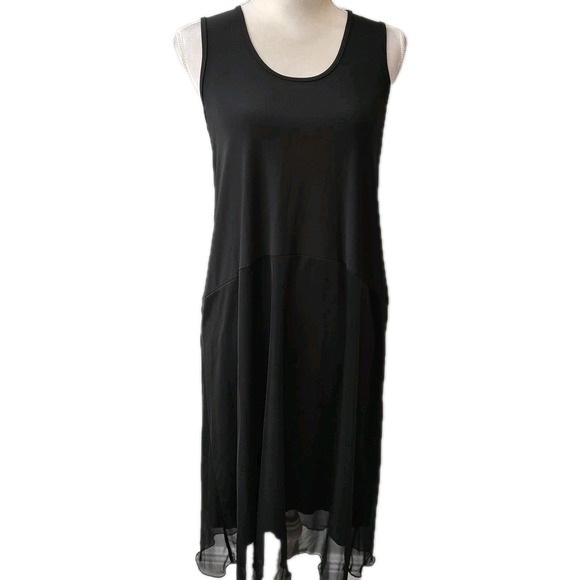 Nik And Nash Dresses & Skirts - Nik And Nash Black Layer Sheer Dress Sleeveless Midi Sz Medium Minimalist